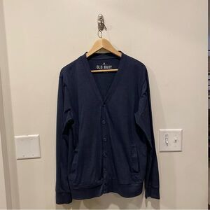 Old Navy cardigan sweater men’s size medium navy blue pockets